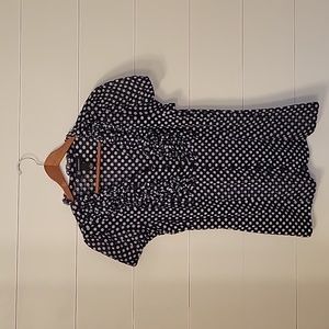Dark navy ruffle blouse. Size L